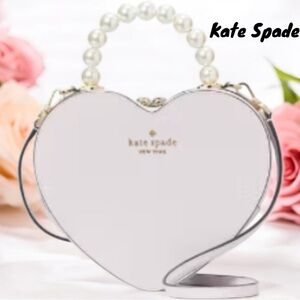 Kate Spade NWT LoveShack Heart Crossbody Satchel Lilac Moon Pearl Embellishment